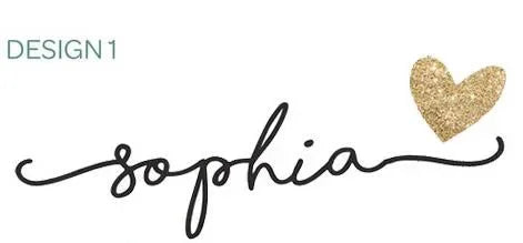 نموذج اسم Sophia مع قلب ذهبي