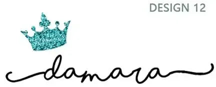 نموذج اسم Damara مع تاج فيروزي