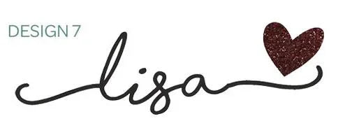 نموذج اسم Lisa مع قلب بني