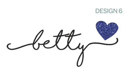 نموذج اسم Betty مع قلب أزرق